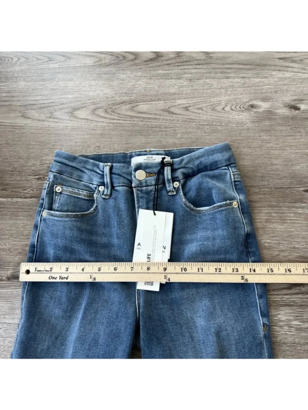 Good‎ American x Zara Classic Bootcut Jeans Womens 2 Leg Slit Full Length New